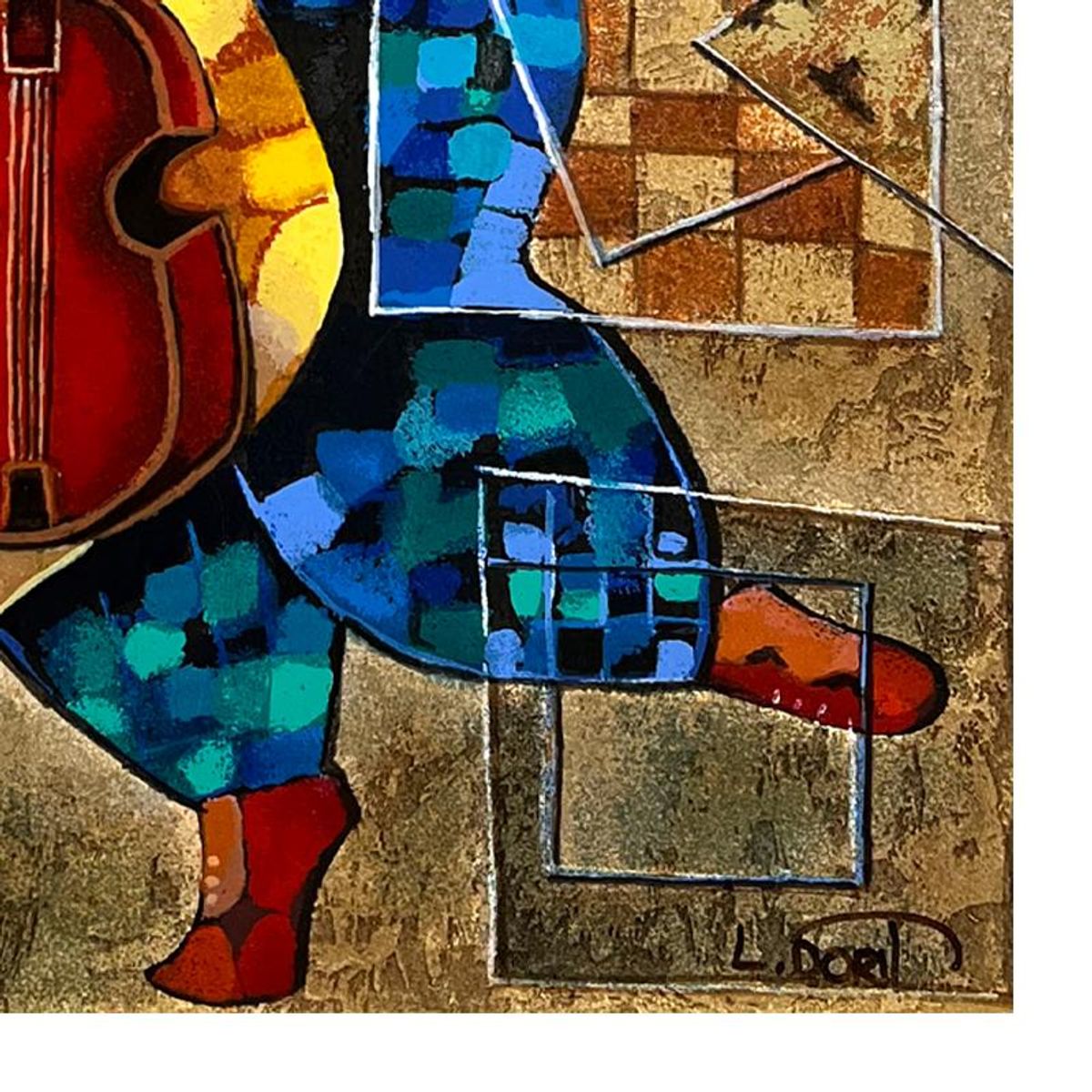 Dorit Levi, "Lovers" Limited Edition Serigraph, Hand Signed and Numbered with Letter of Authenticity.