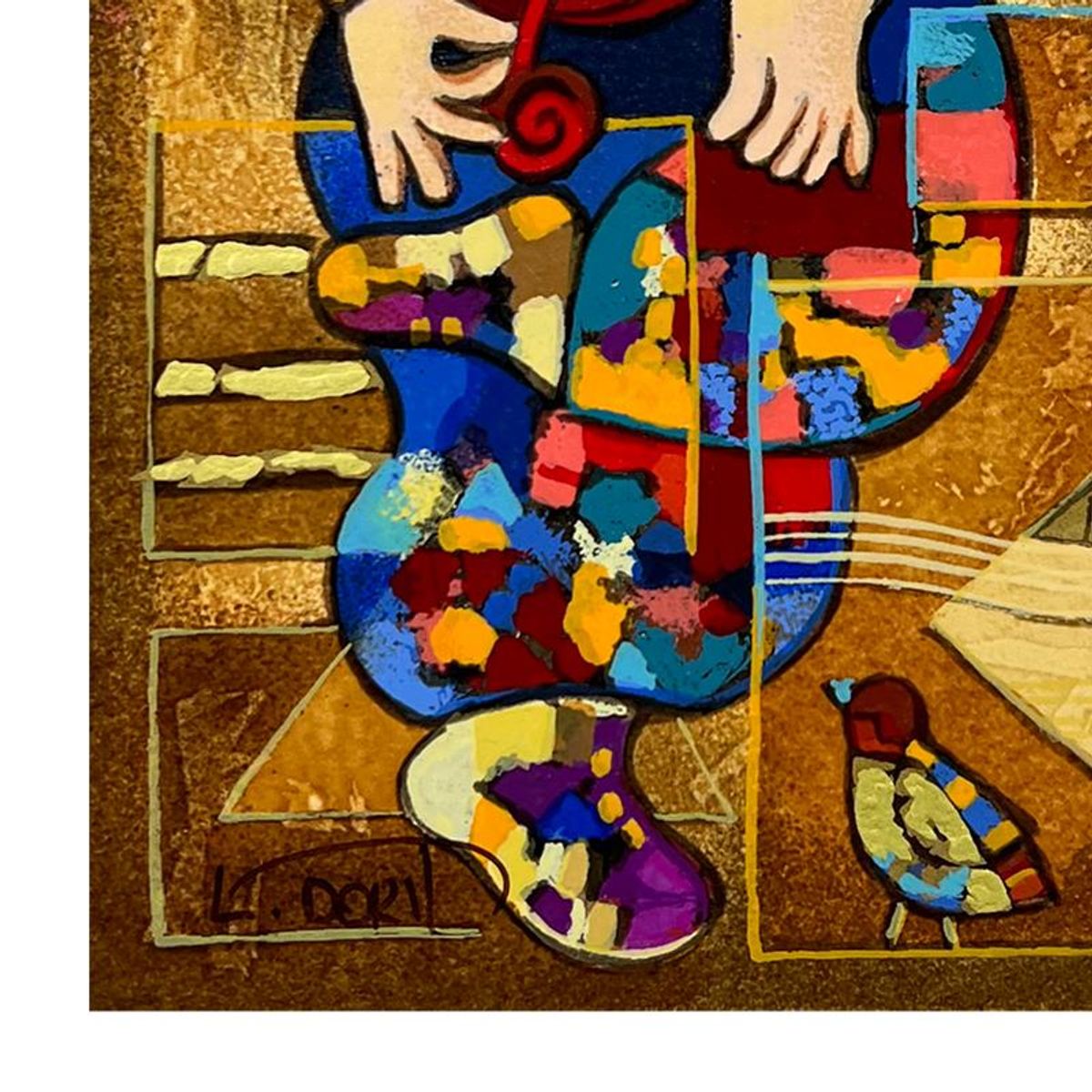 Dorit Levi, "Merry Violin" Limited Edition Serigraph, Numbered and Hand Signed with Letter of Authenticity.