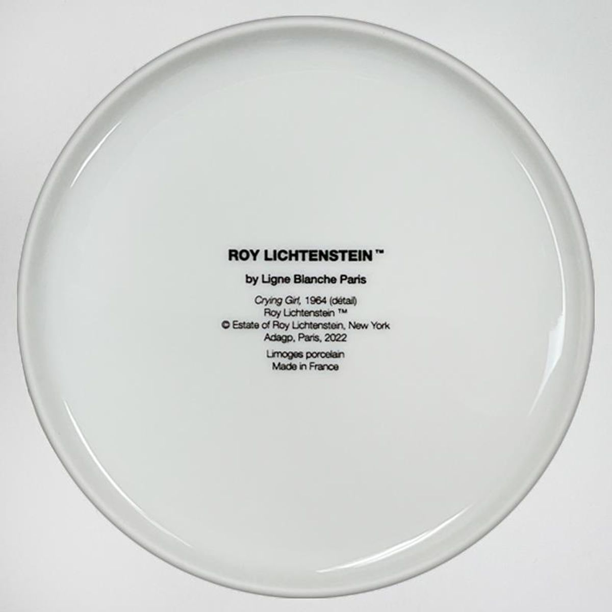 Roy Lichtenstein (1923-1997), "Crying Girl" Framed Limoges Porcelain Plate.