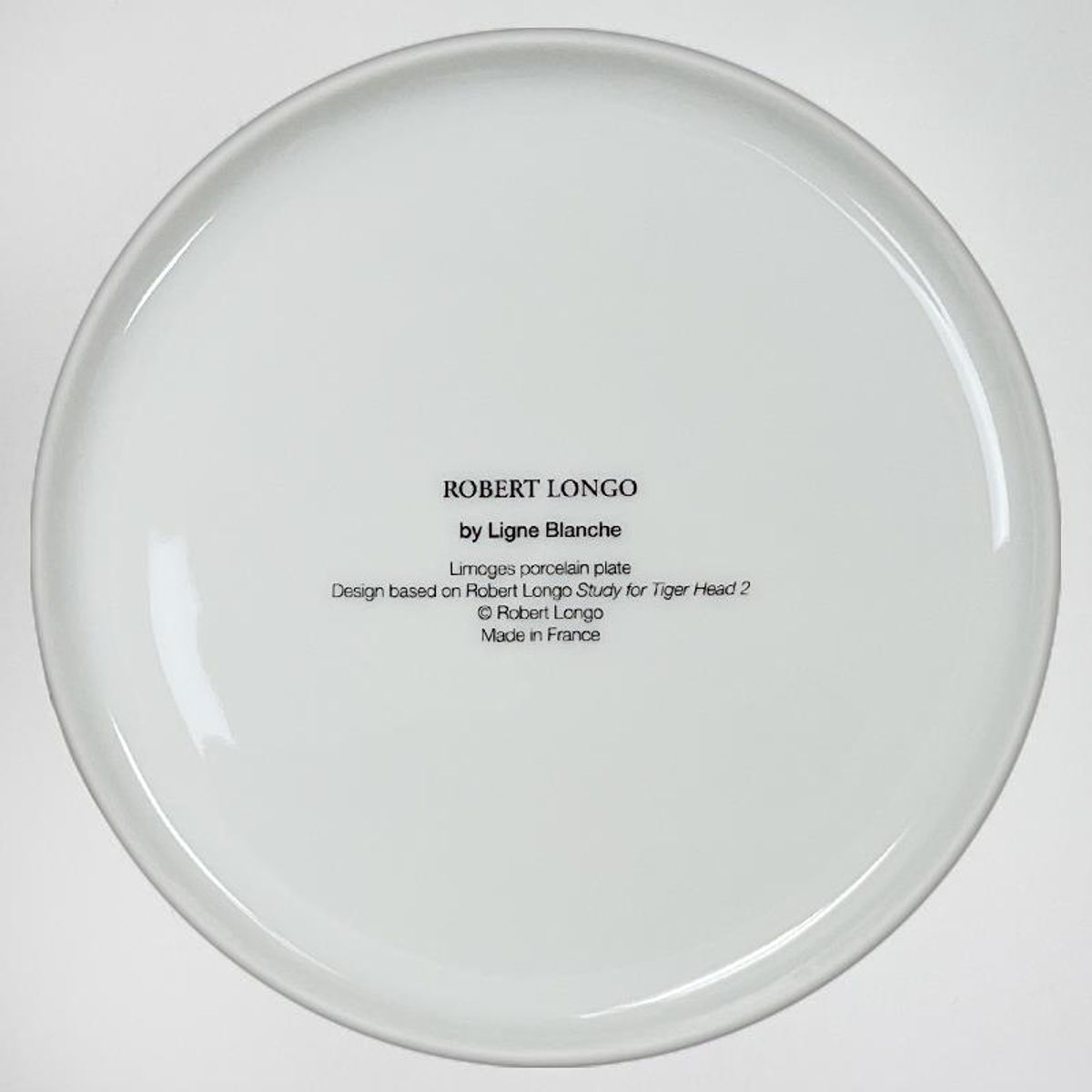 Robert Longo, "Tiger" Framed Limoges Porcelain Plate.