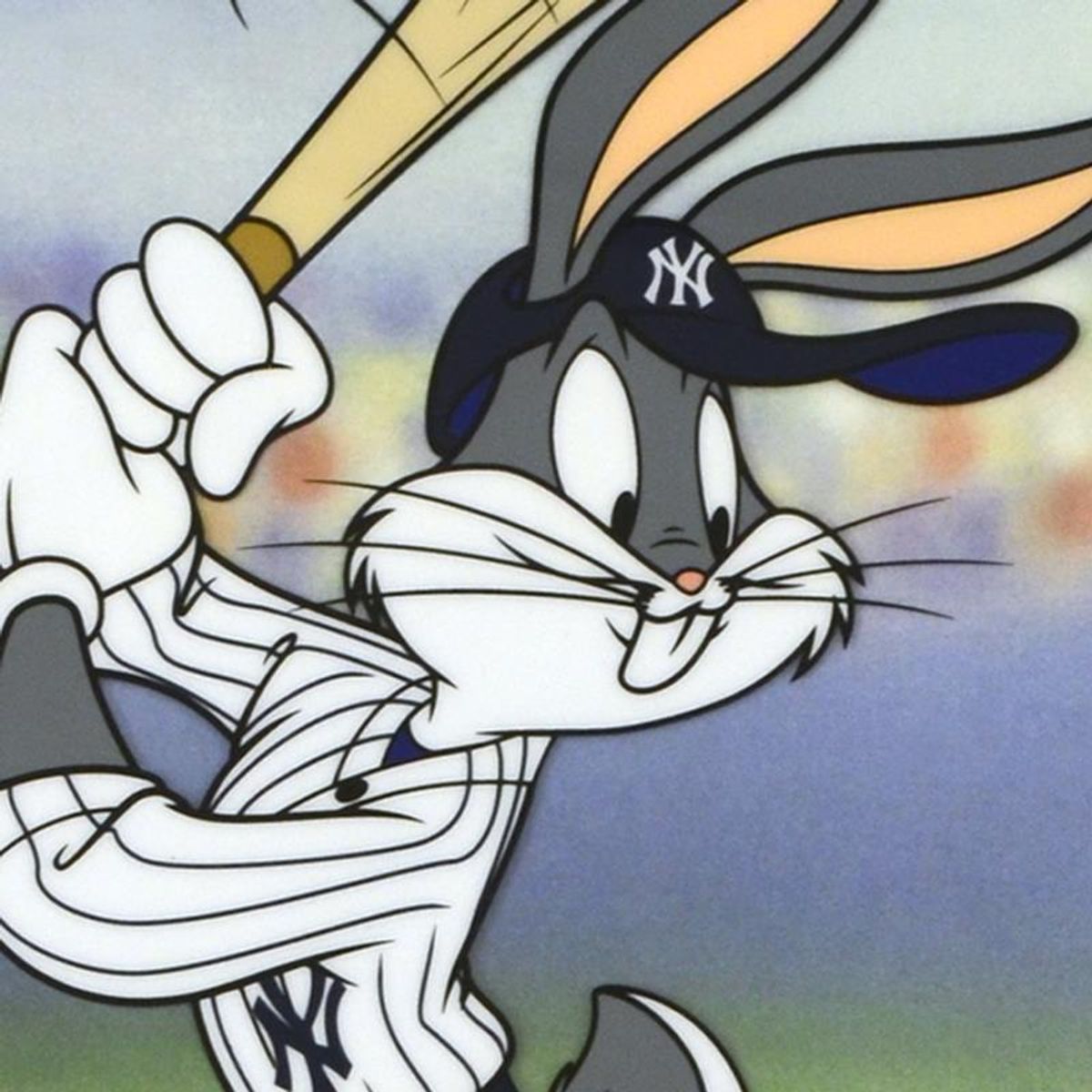 Bugs Bunny at Bat for the Yankees Limited Edition Sericel from Warner Bros., with the MLB Logo. Includes Certificate of Authenticity.
