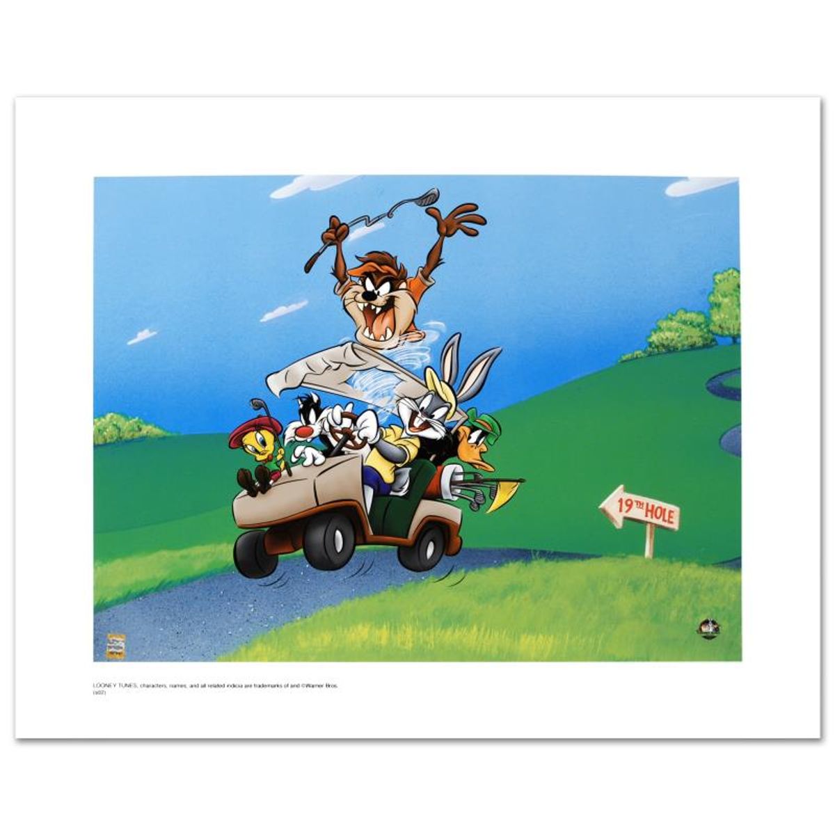 To The 19th Hole Limited Edition Giclee from Warner Bros., Numbered with Hologram Seal and Certificate of Authenticity.