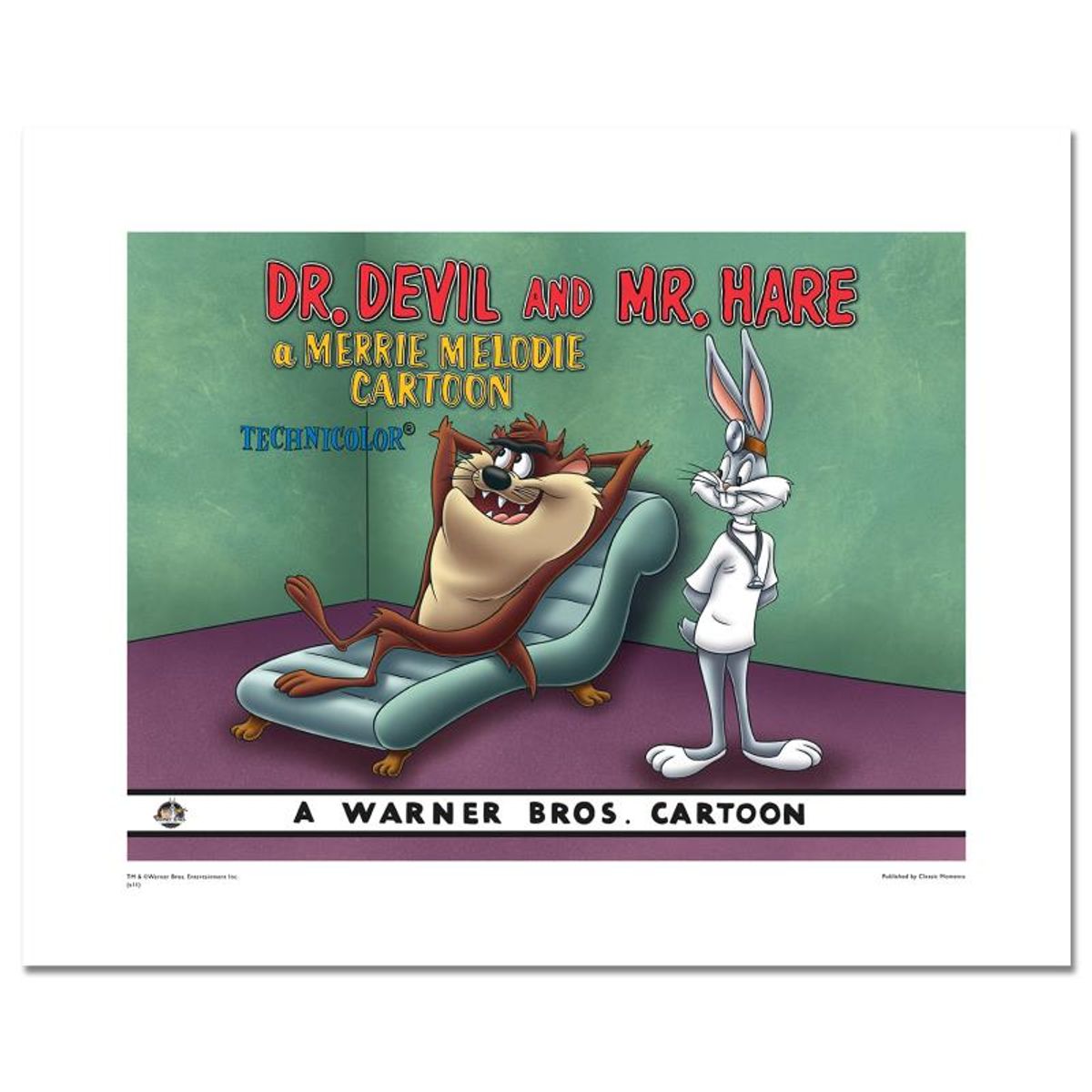 Dr. Devil & Mr. Hare Limited Edition Giclee from Warner Bros., Numbered with Hologram Seal and Certificate of Authenticity.