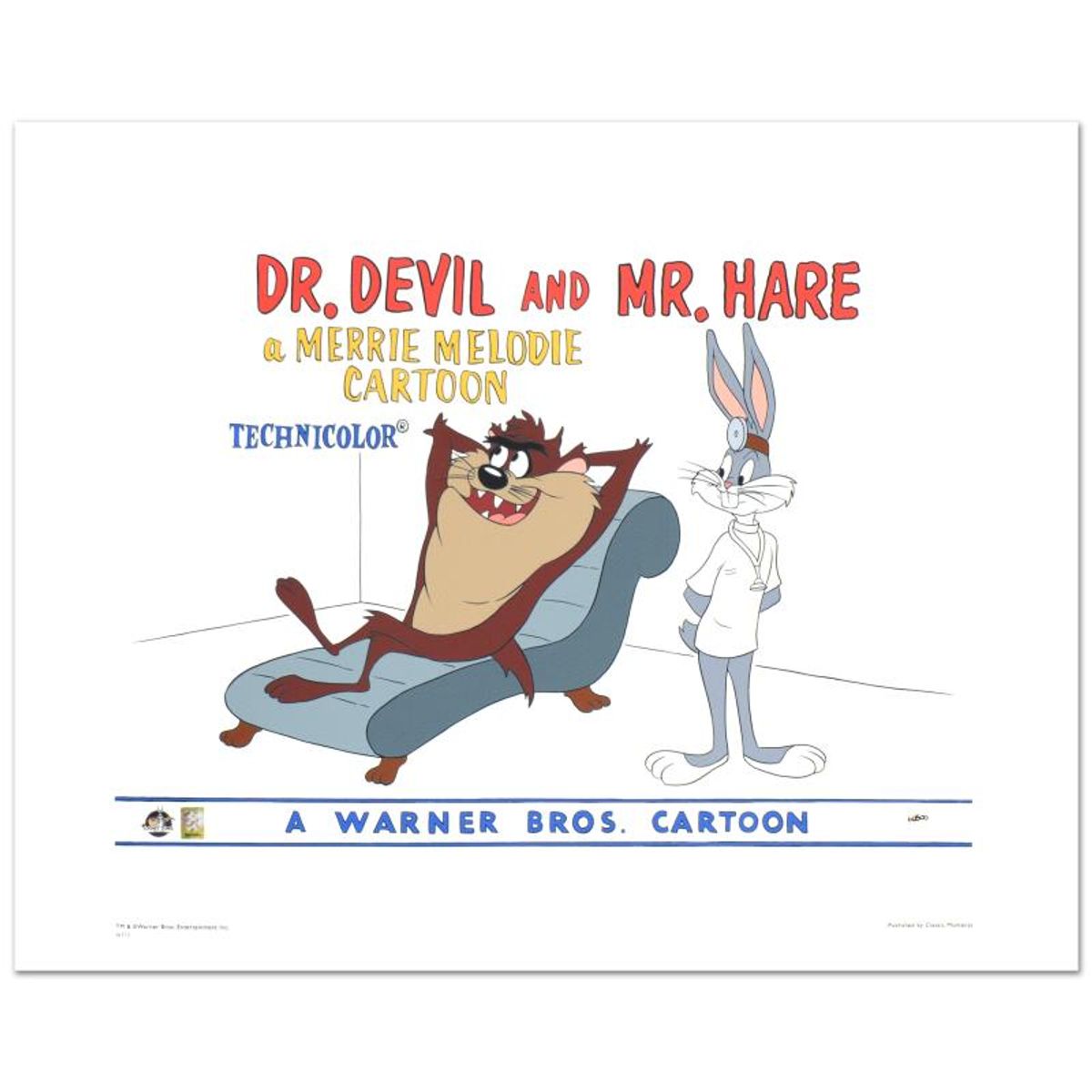 Dr. Devil & Mr. Hare Limited Edition Giclee from Warner Bros., Numbered with Hologram Seal and Certificate of Authenticity.