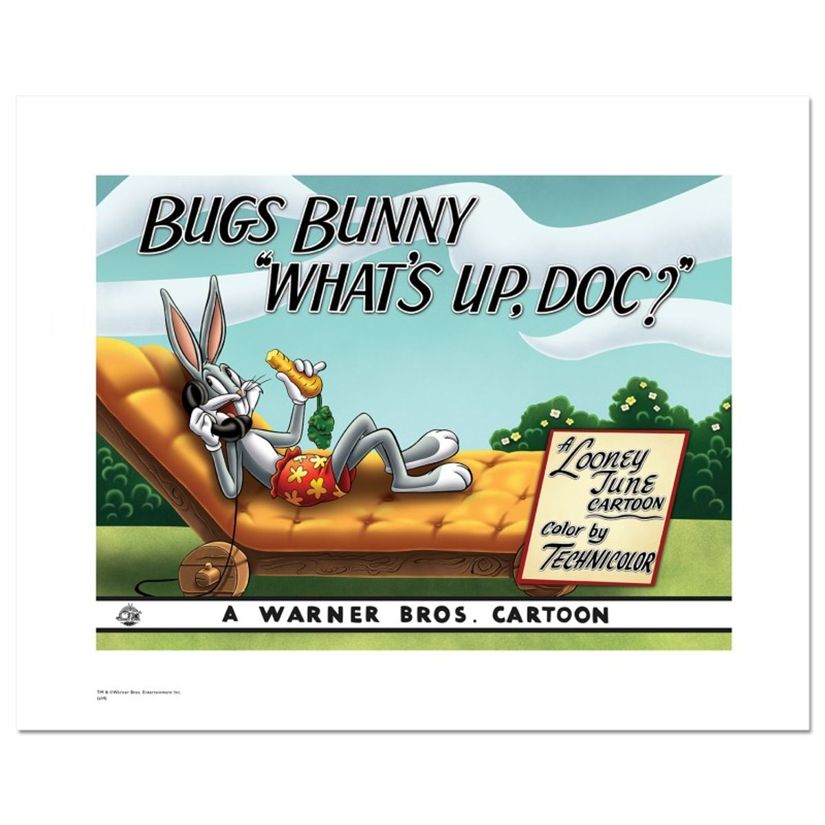 What's Up Doc, Bugs Bunny Limited Edition Giclee from Warner Bros., Numbered with Hologram Seal and Certificate of Authenticity.