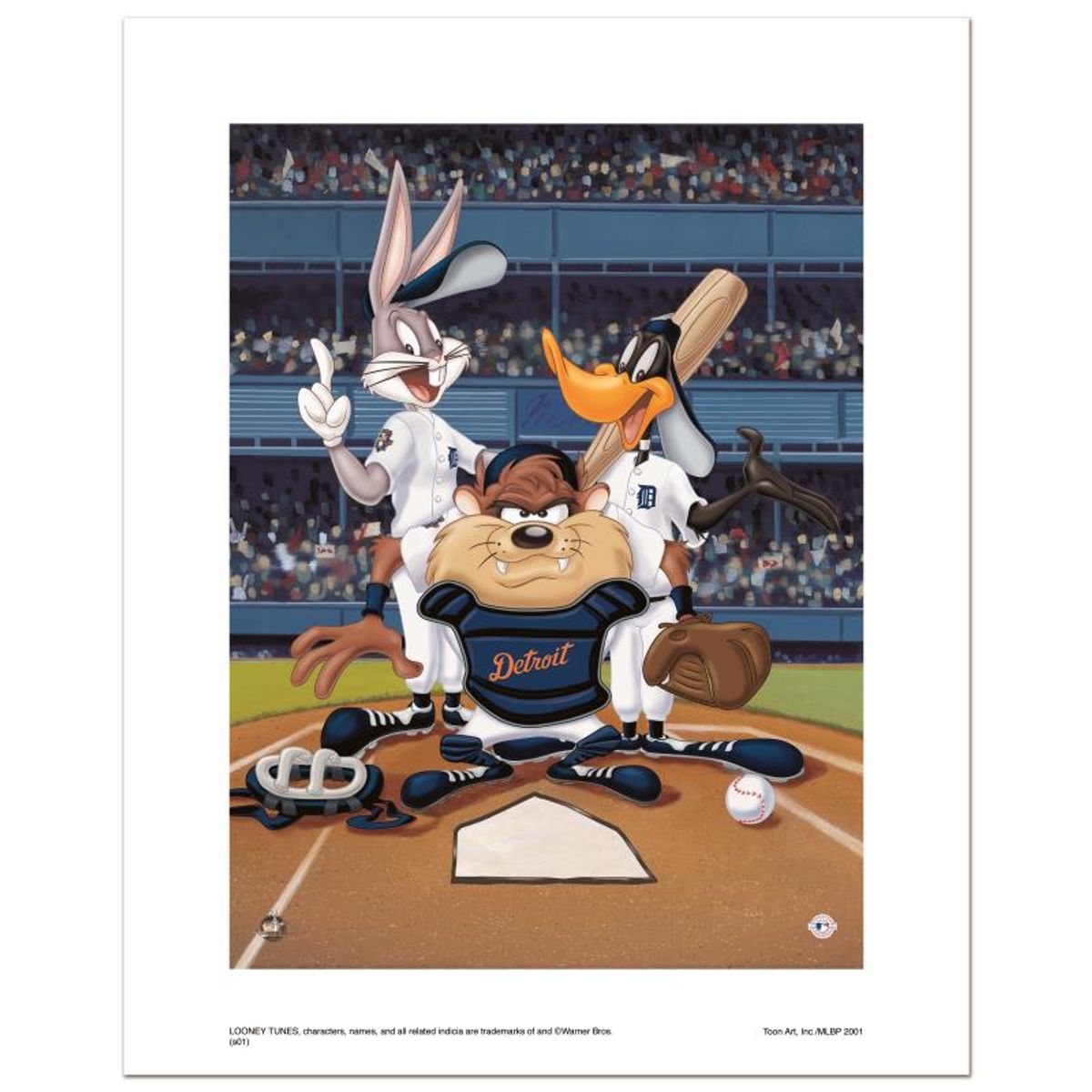 At the Plate (Tigers) Numbered Limited Edition Giclee from Warner Bros. with Certificate of Authenticity.