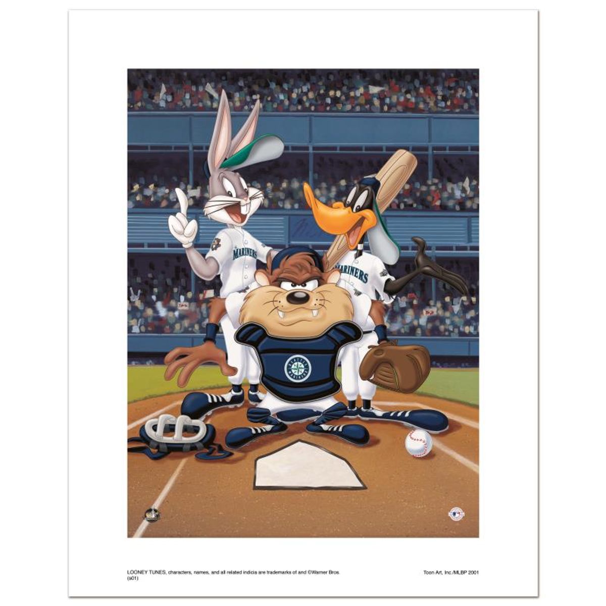 At the Plate (Mariners) Numbered Limited Edition Giclee from Warner Bros. with Certificate of Authenticity.