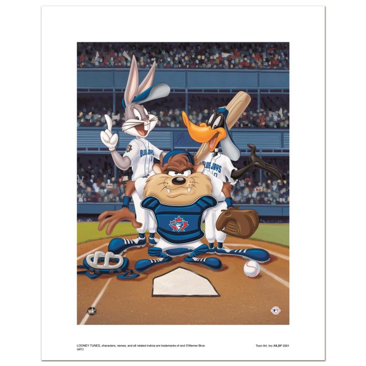 At the Plate (Blue Jays) Numbered Limited Edition Giclee from Warner Bros. with Certificate of Authenticity.