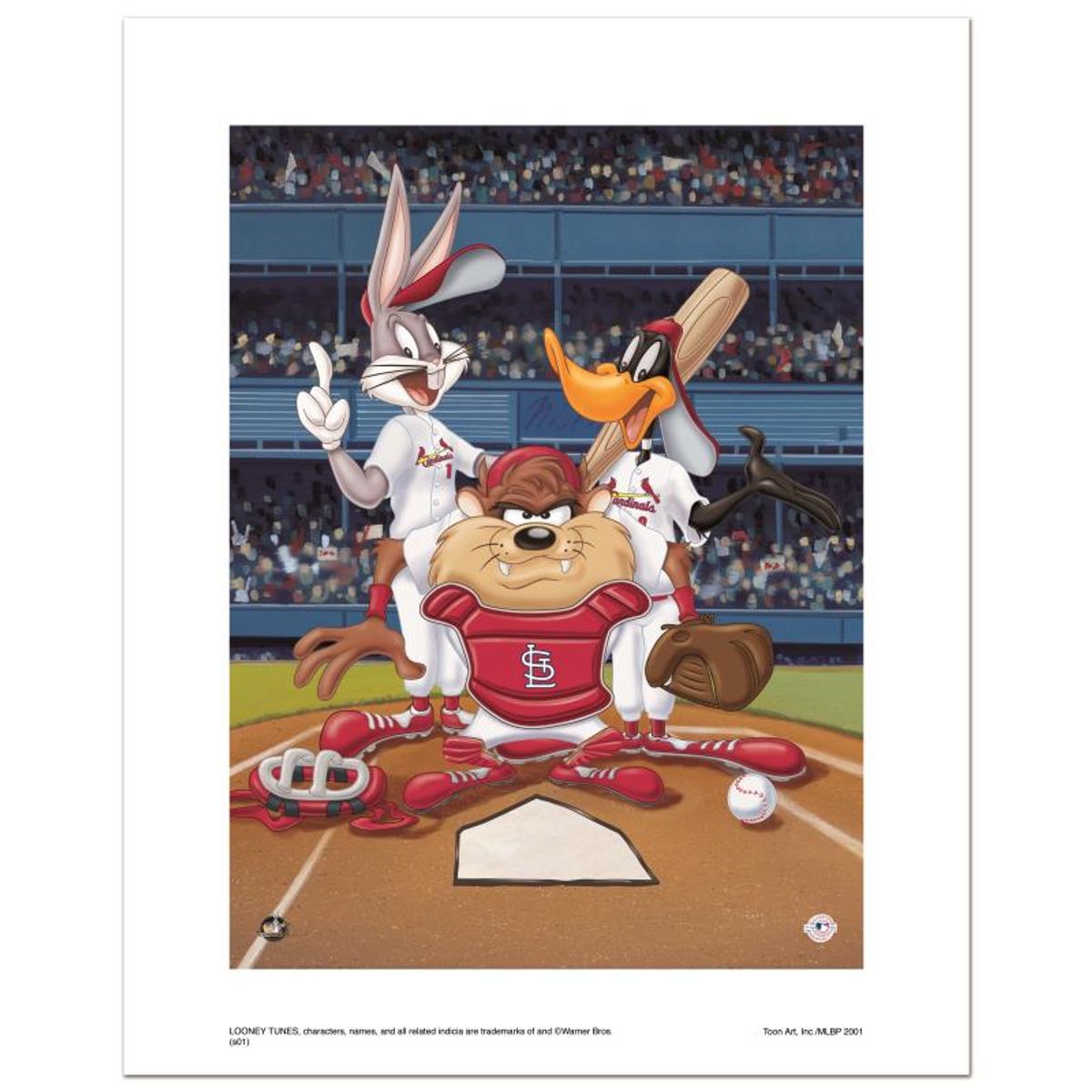 At the Plate (Cardinals) Numbered Limited Edition Giclee from Warner Bros. with Certificate of Authenticity.