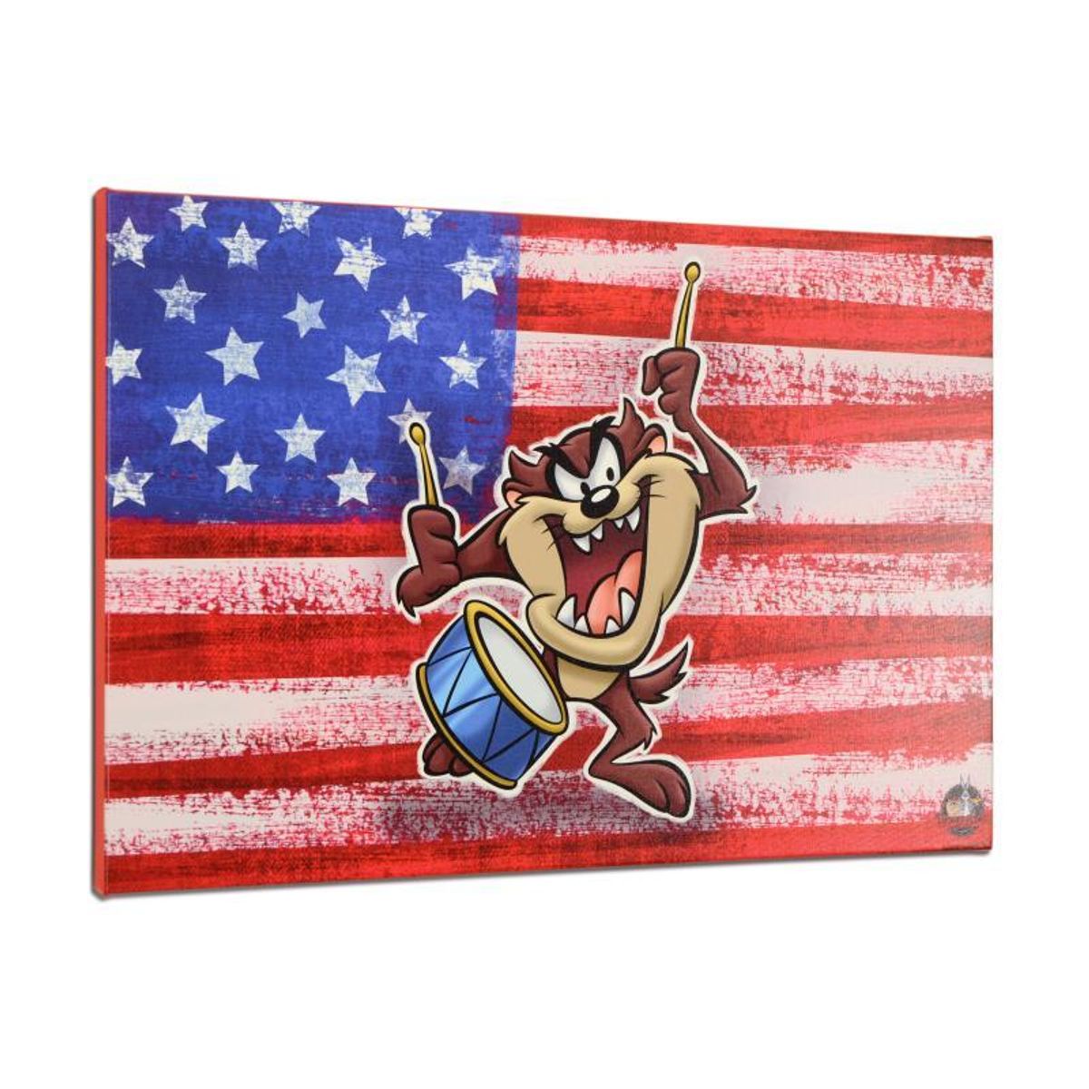Looney Tunes, "Patriotic Series: Taz" Numbered Limited Edition on Canvas with COA. This piece comes Gallery Wrapped.
