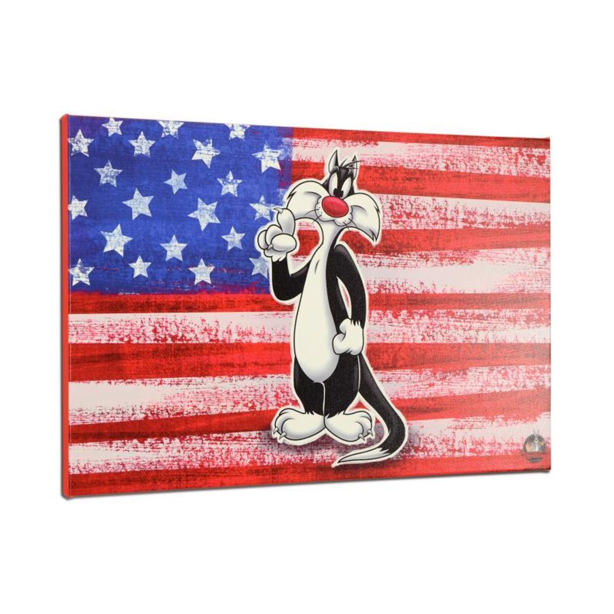 Looney Tunes, "Patriotic Series: Sylvester" Numbered Limited Edition on Canvas with COA. This piece comes Gallery Wrapped.