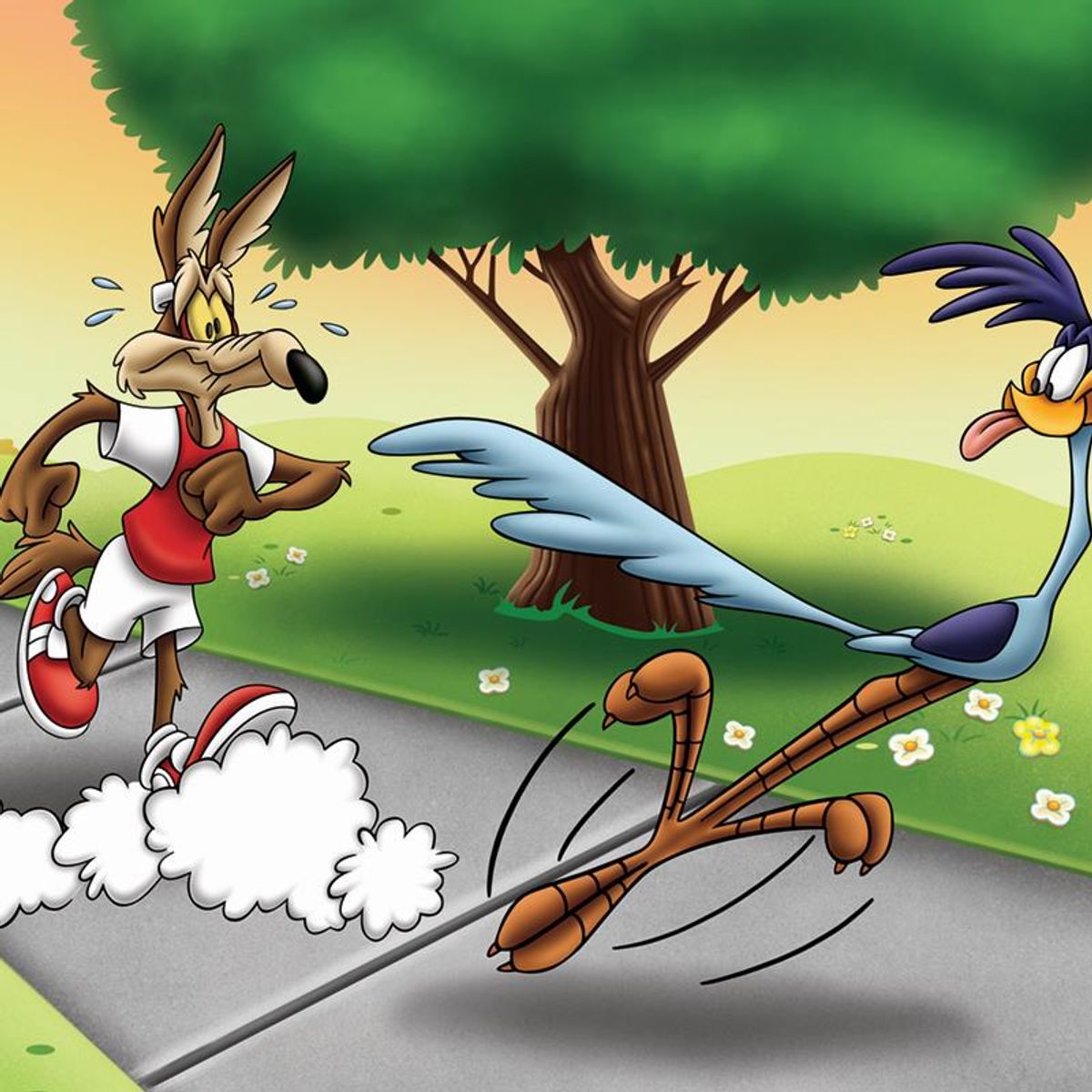 Wile E and Road Runner Race Numbered Limited Edition Giclee from Warner Bros, with Certificate of Authenticity.