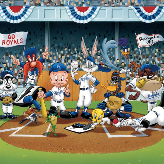 Line Up At The Plate (Royals) is a Limited Edition Giclee from Warner Brothers with Hologram Seal and Certificate of Authenticity.