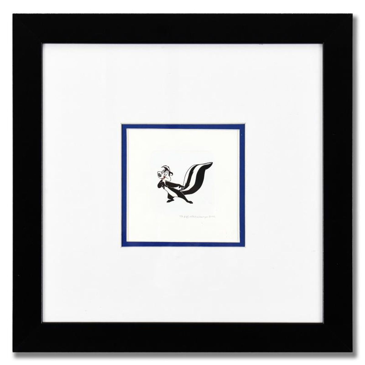 Pepe le Pew Framed Limited Edition Etching with Hand-Tinted Color Numbered with Letter of Authenticity