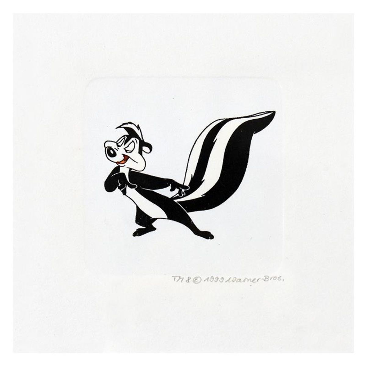 Pepe le Pew Framed Limited Edition Etching with Hand-Tinted Color Numbered with Letter of Authenticity