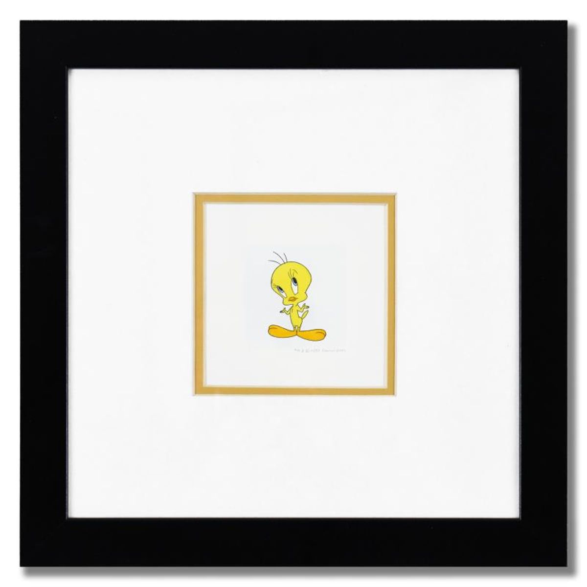 Tweety Bird Framed Limited Edition Etching with Hand-Tinted Color Numbered with Letter of Authenticity