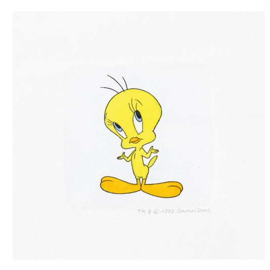 Tweety Bird Framed Limited Edition Etching with Hand-Tinted Color Numbered with Letter of Authenticity