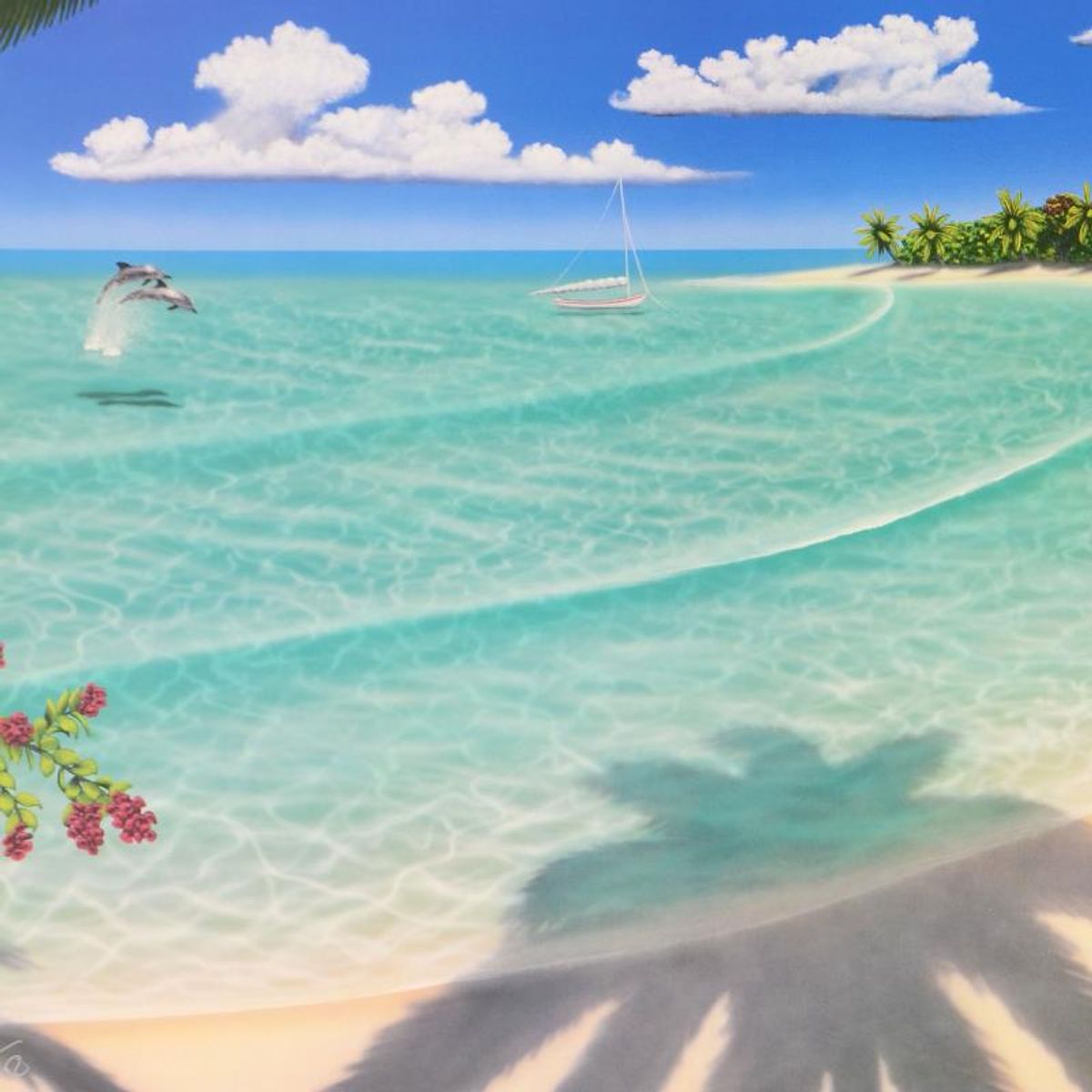 Dan Mackin, "On Holiday" Limited Edition Lithograph, Numbered and Hand Signed with Letter of Authenticity.