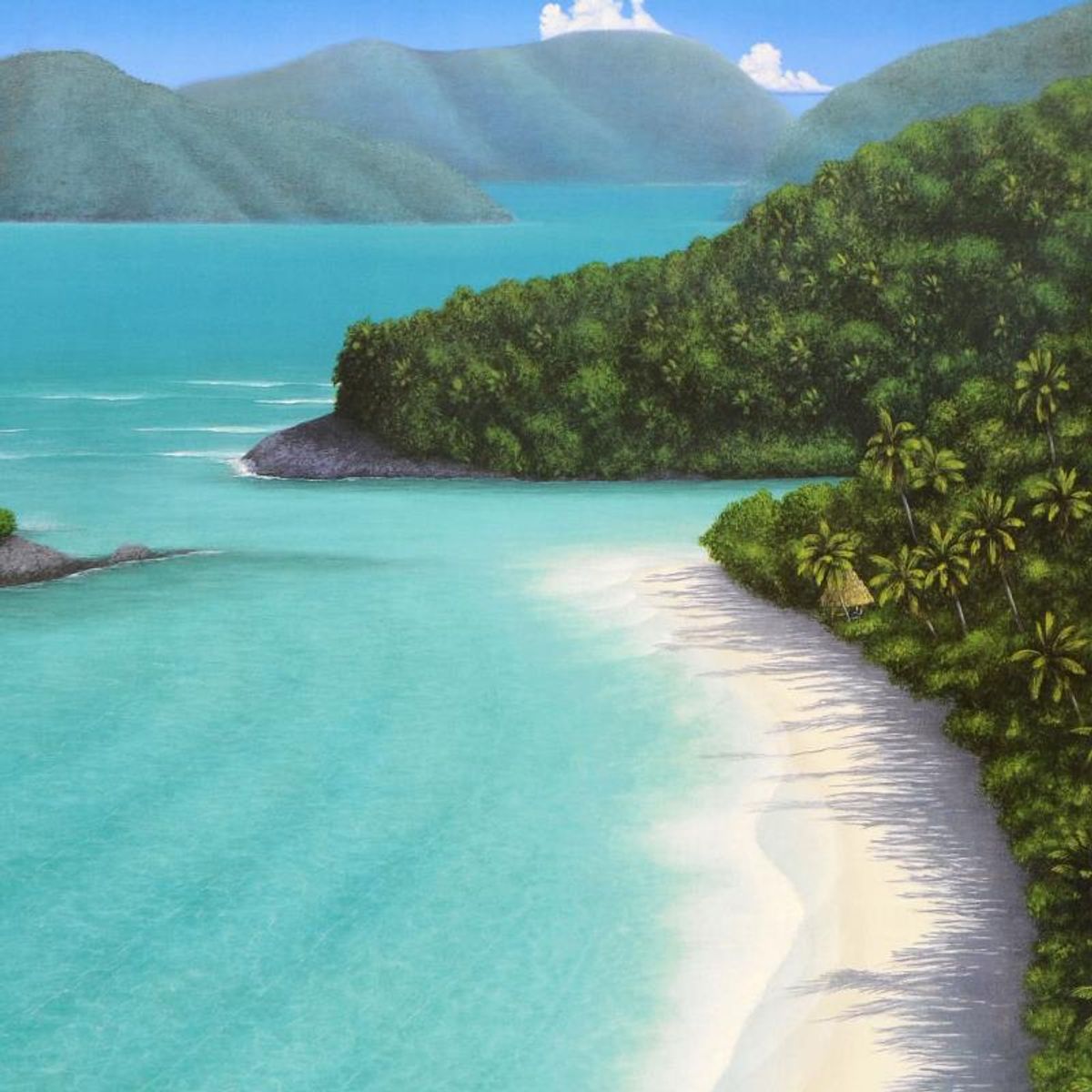 Dan Mackin, "Dancing on the Beach" Limited Edition Lithograph, Numbered and Hand Signed with Letter of Authenticity.