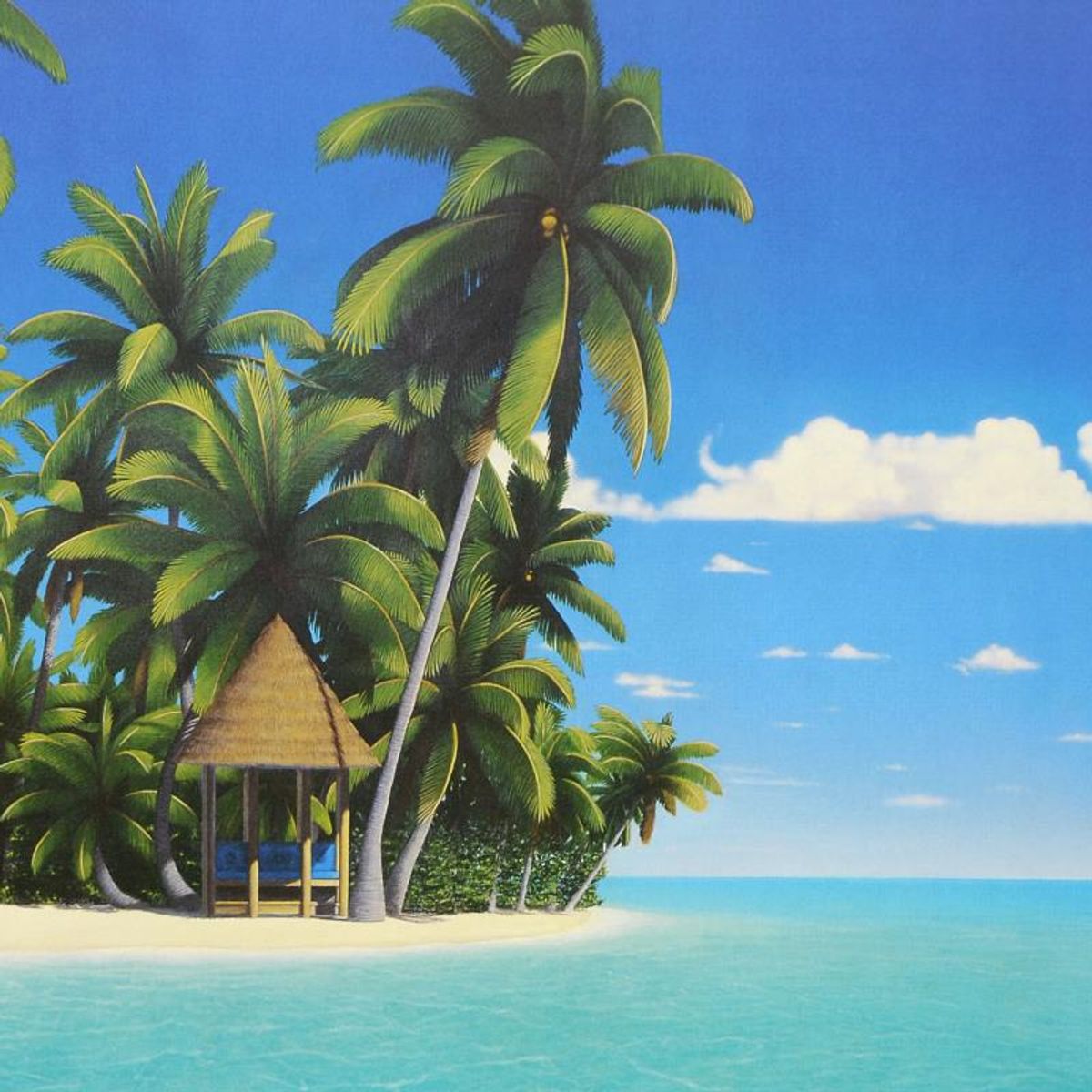 Dan Mackin, "The Cabana" Limited Edition Lithograph, Numbered and Hand Signed with Letter of Authenticity.