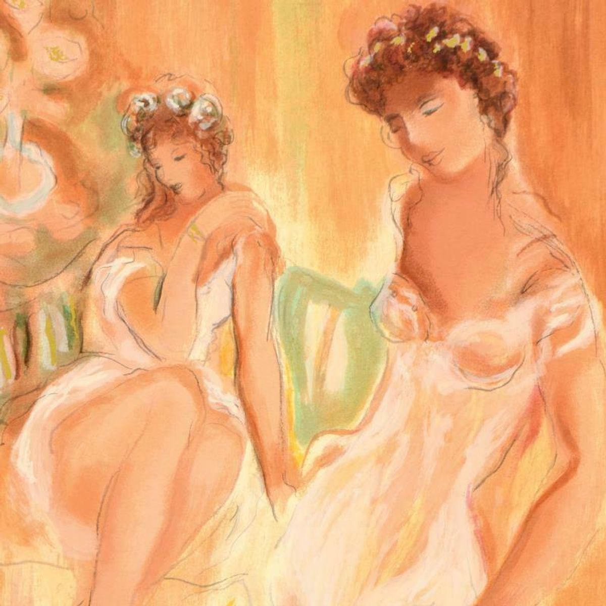 Batia Magal, "Sister" Limited Edition Serigraph, Numbered and Hand Signed with Certificate of Authenticity.