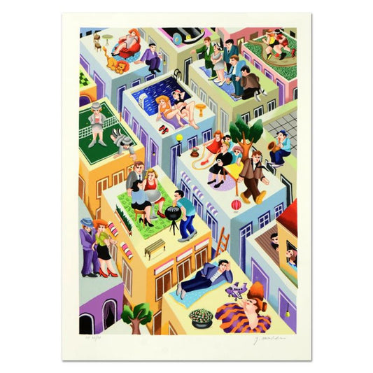 Yuval Mahler, "Escaping the Fire" Limited Edition Serigraph, Numbered and Hand Signed with Letter of Authenticity.