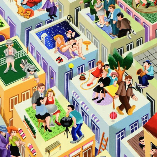 Yuval Mahler, "Escaping the Fire" Limited Edition Serigraph, Numbered and Hand Signed with Letter of Authenticity.