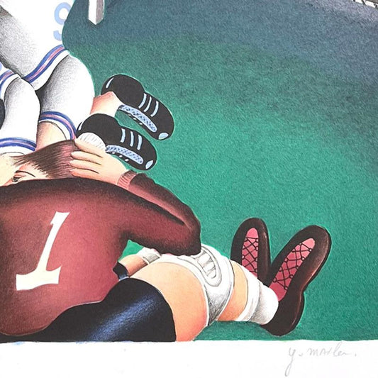 Yuval Mahler, "Soccer" Limited Edition Serigraph, Numbered and Hand Signed with Letter of Authenticity.