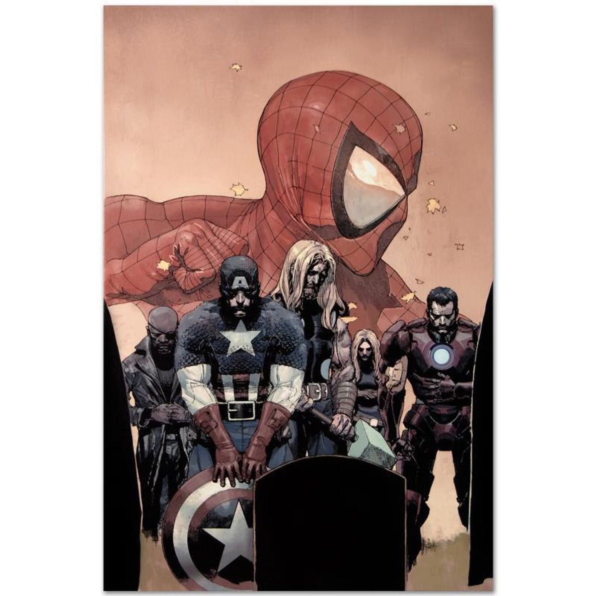 Marvel Comics "Ultimate Avengers Vs. New Ultimates #6" Numbered Limited Edition Giclee on Canvas by Leinil Francis Yu with COA.