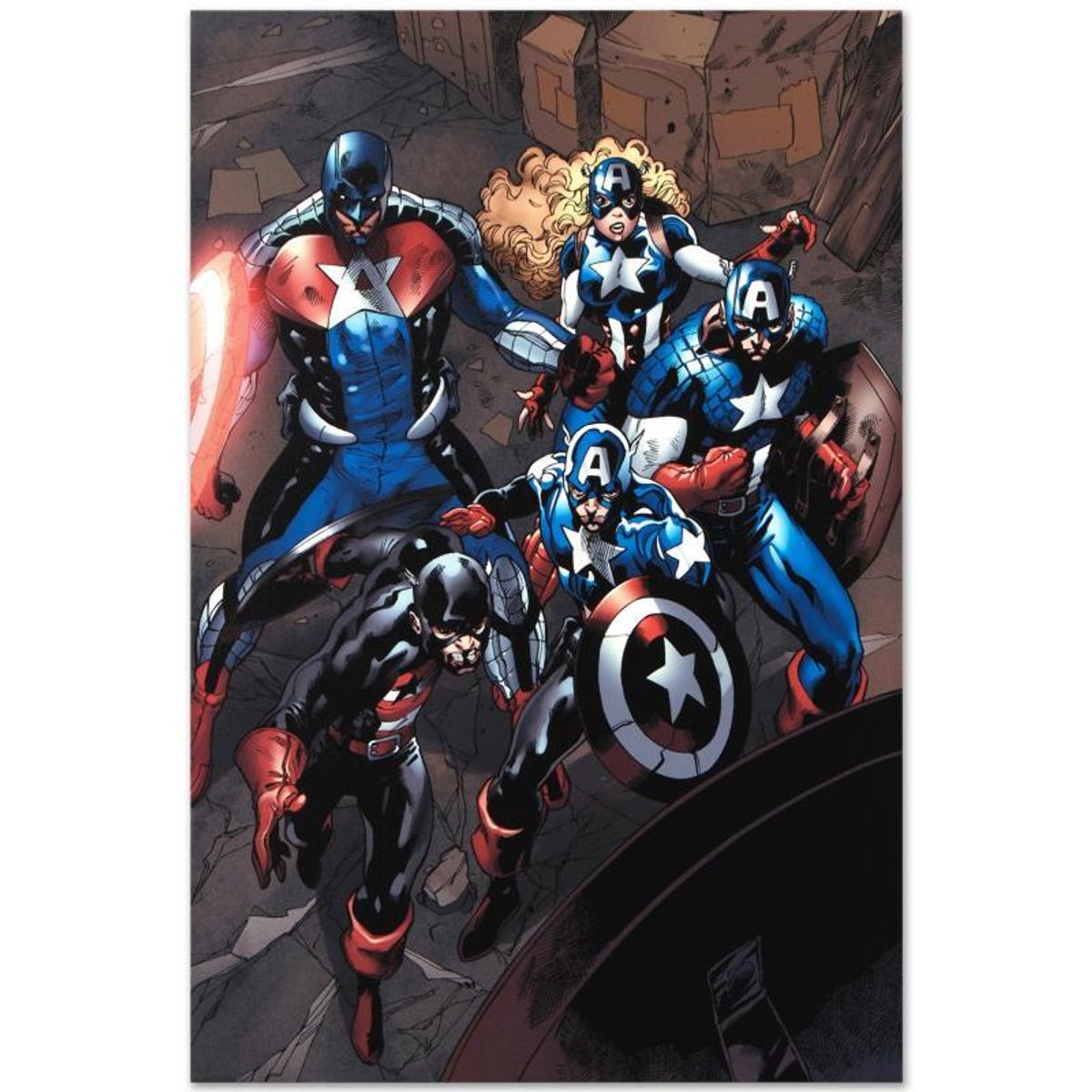 Marvel Comics "Captain America Corps #2" Numbered Limited Edition Giclee on Canvas by Phil Briones with COA.