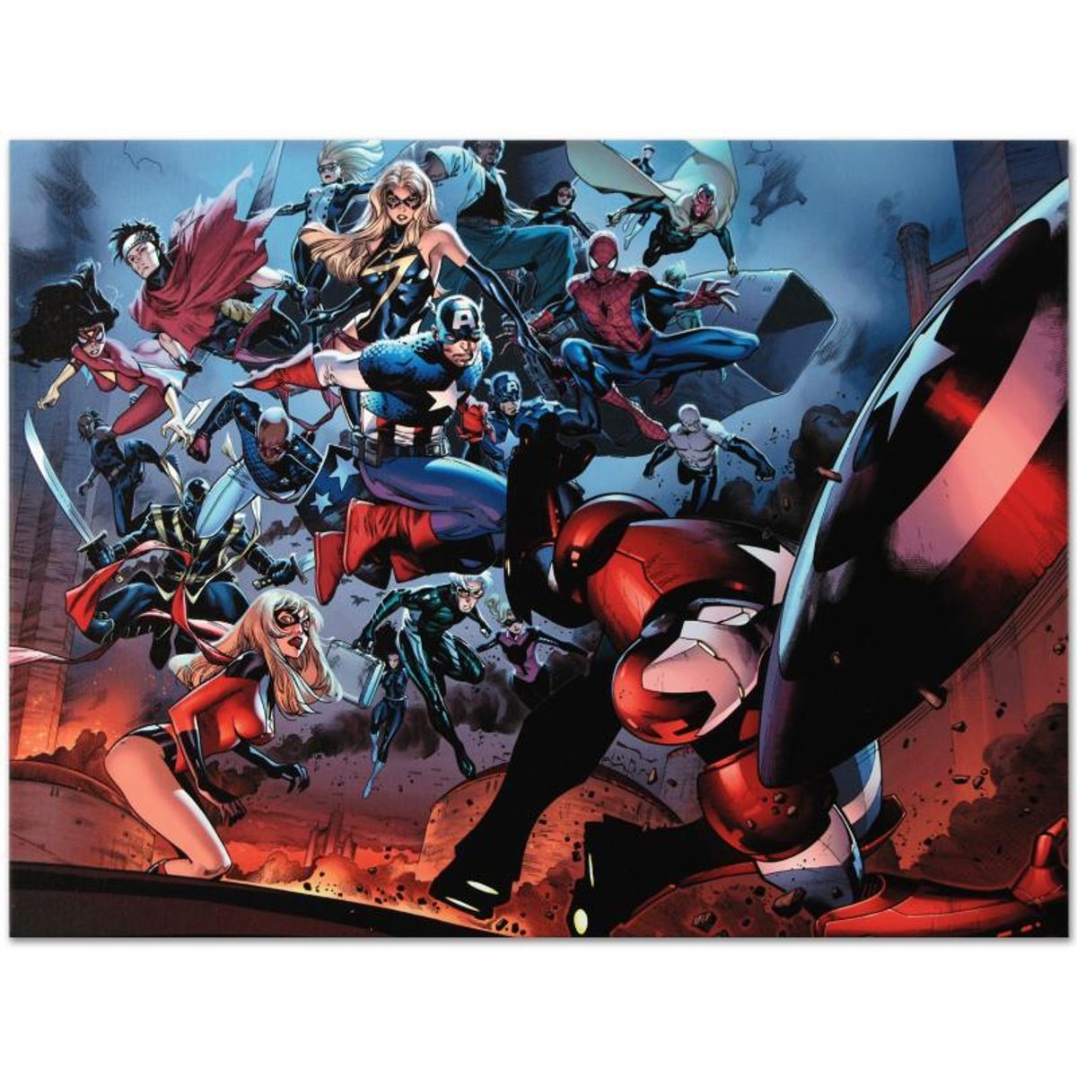 Marvel Comics "Siege #3" Numbered Limited Edition Giclee on Canvas by Oliver Coipel with COA.