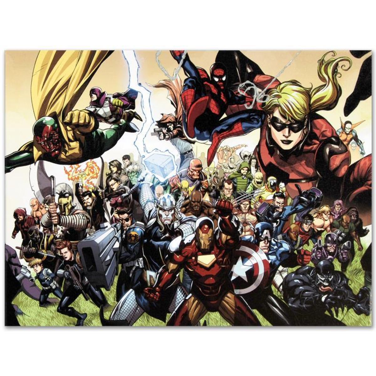 Marvel Comics "Secret Invasion #6" Numbered Limited Edition Giclee on Canvas by Leinil Francis Yu with COA.