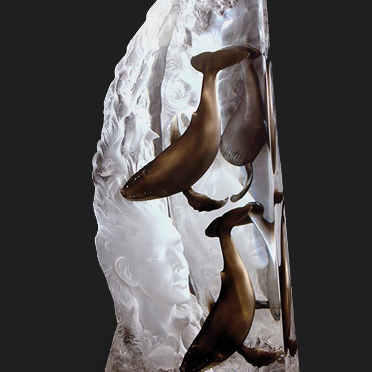 Dan Medina, "Trinity" Limited Edition Mixed Media Lucite Sculpture with COA.