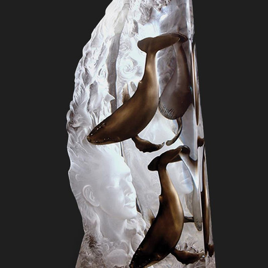 Dan Medina, "Trinity" Limited Edition Mixed Media Lucite Sculpture with COA.