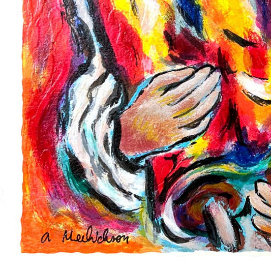 Alex Meilichson, "Yeshive Bachur" Hand Signed, Numbered Limited Edition Serigraph with Letter of Authenticity.
