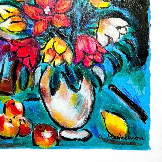 Alex Meilichson, "Glowing Candles" Hand Signed, Numbered Limited Edition Serigraph with Letter of Authenticity.