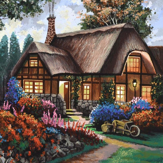Anatoly Metlan, "Country House" Limited Edition Serigraph, Numbered and Hand Signed with Certificate of Authenticity.