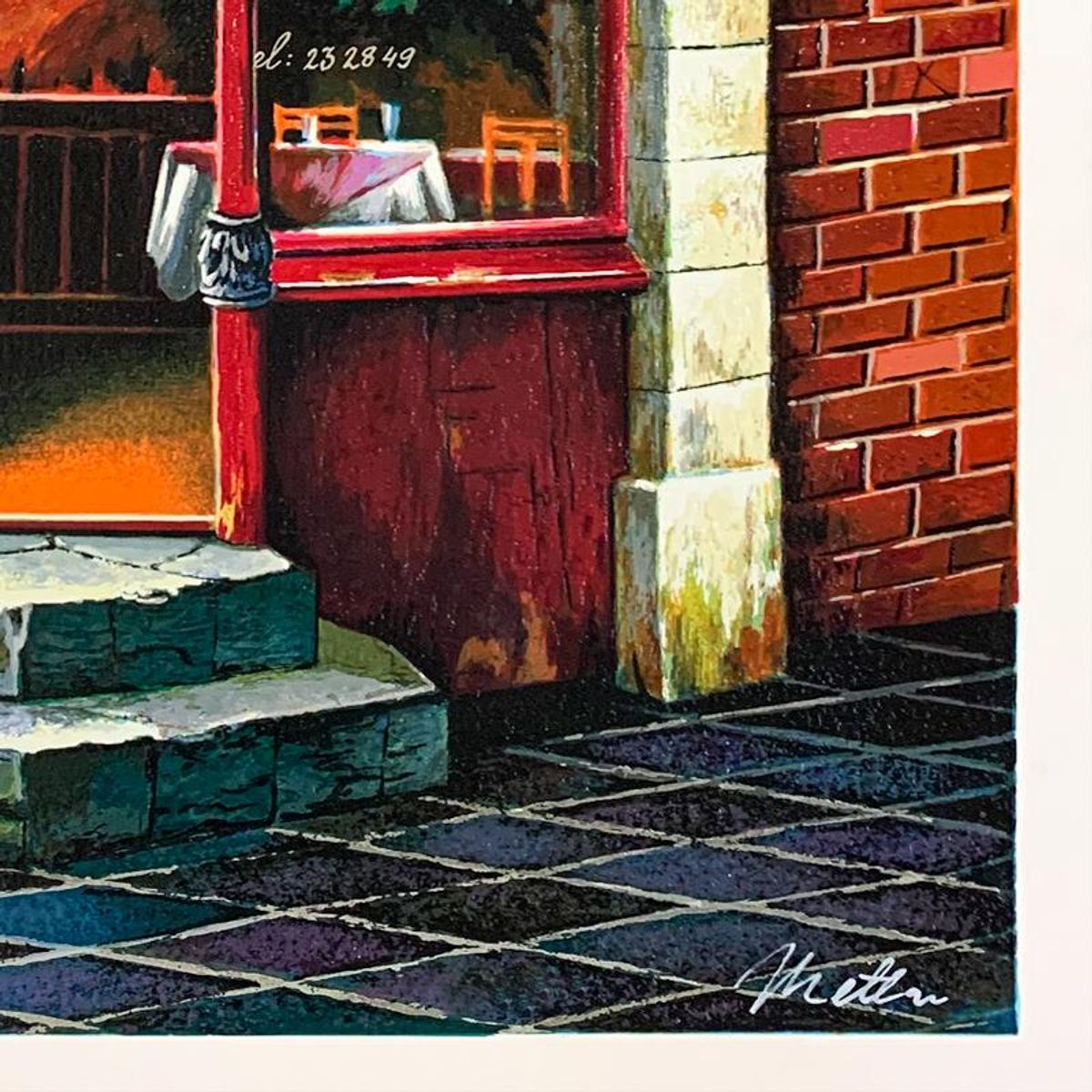 Anatoly Metlan, "Bar Brasserie" Limited Edition Serigraph, Numbered and Hand Signed with Letter of Authenticity.