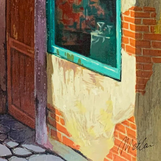 Anatoly Metlan, "Down the Street" Hand Signed Limited Edition Serigraph on Paper with Letter of Authenticity.