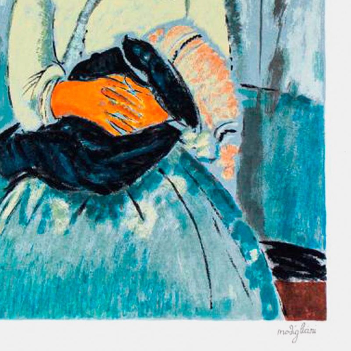 Amedeo Modigliani (1884-1920), "Zingara Con Bambino" Framed Limited Edition Serigraph with Letter of Authenticity.