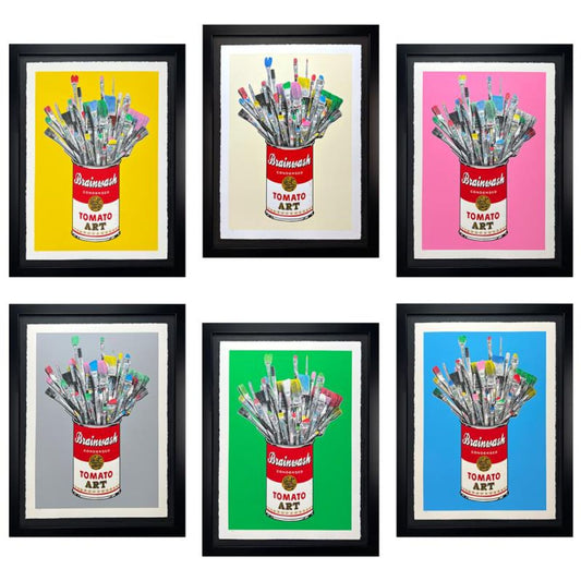 Mr. Brainwash, "Tomato Pop Matching Set" 6 Framed Limited Edition Hand-Finished Silk Screens. Hand Signed and Certificate of Authenticity.