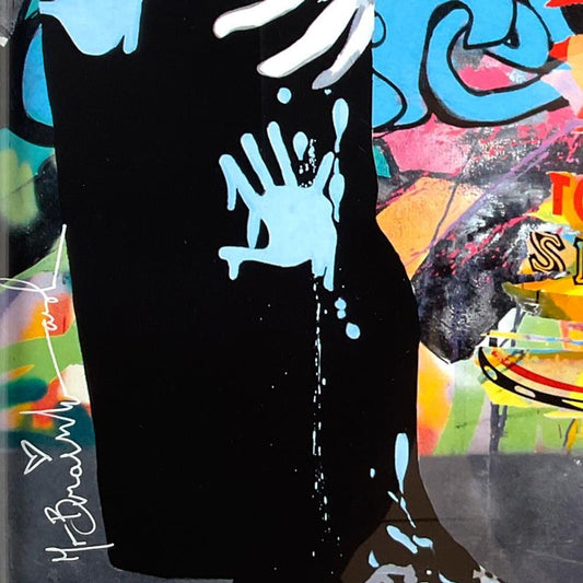 Mr. Brainwash, "Not Guilty" Custom Framed Plate Signed Offset Lithograph.