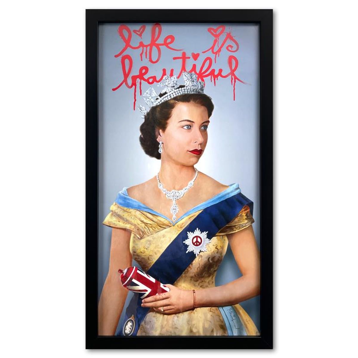 Mr. Brainwash, "Life is Beautiful" Custom Framed Plate Signed Offset Lithograph.