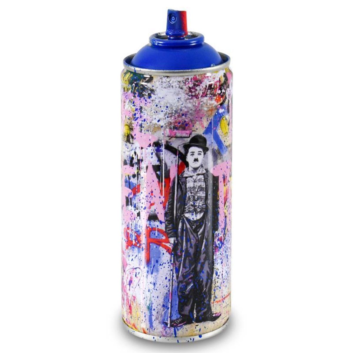 Mr. Brainwash, "Gold Rush (Blue)" Limited Edition Hand Painted Can with Plate Signature.