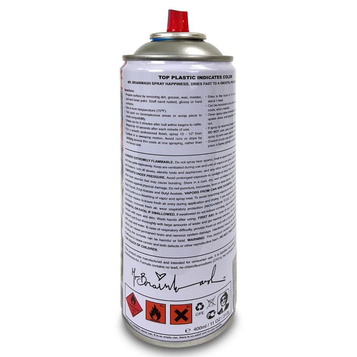 Mr. Brainwash, "Love is the Answer (Cyan)" Limited Edition Hand Painted Spray Can with Plate Signature.