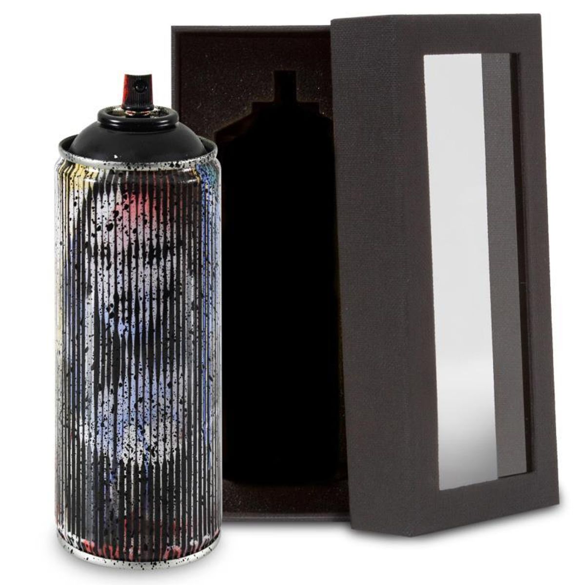 Mr. Brainwash, "Mona Lisa (Black)" Limited Edition Hand Painted Spray Can with Plate Signature.