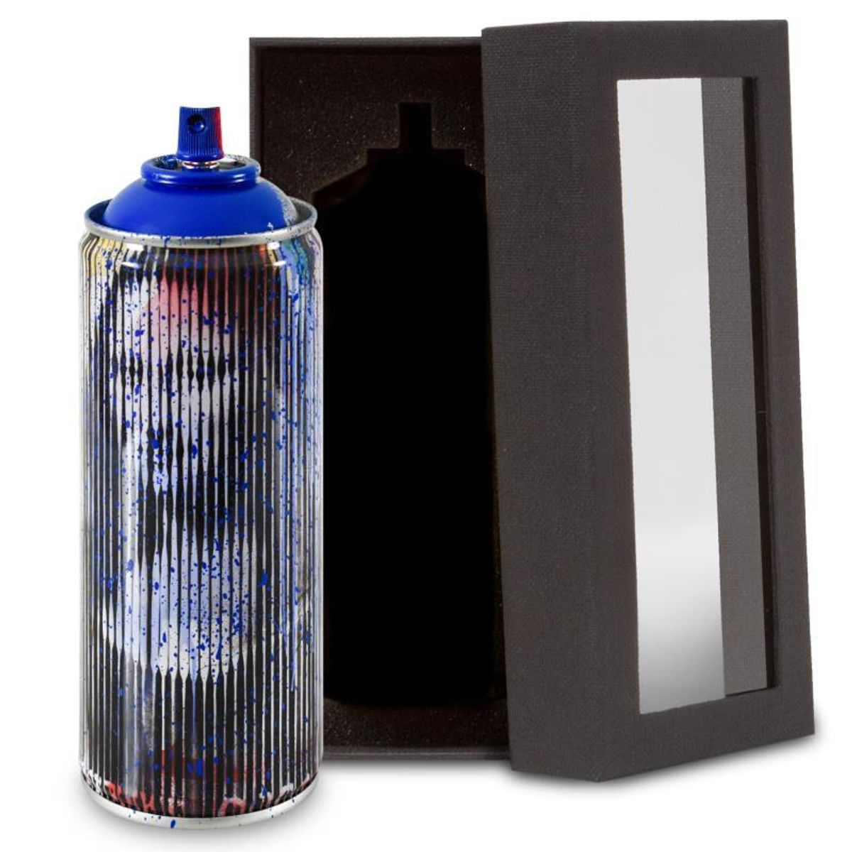 Mr. Brainwash, "Mona Lisa (Blue)" Limited Edition Hand Painted Spray Can with Plate Signature.