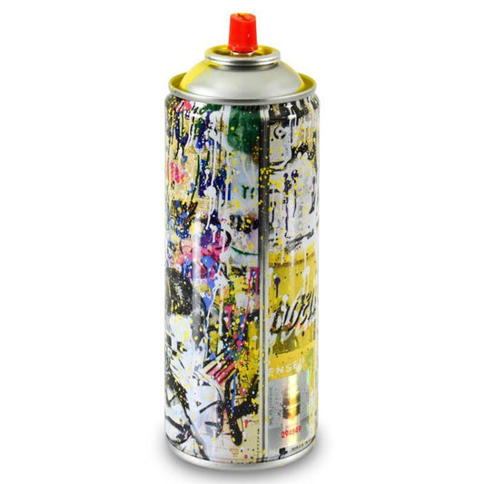Mr. Brainwash, "Smile - Portrait (Yellow)" Limited Edition Hand Painted Spray Can with Plate Signature.