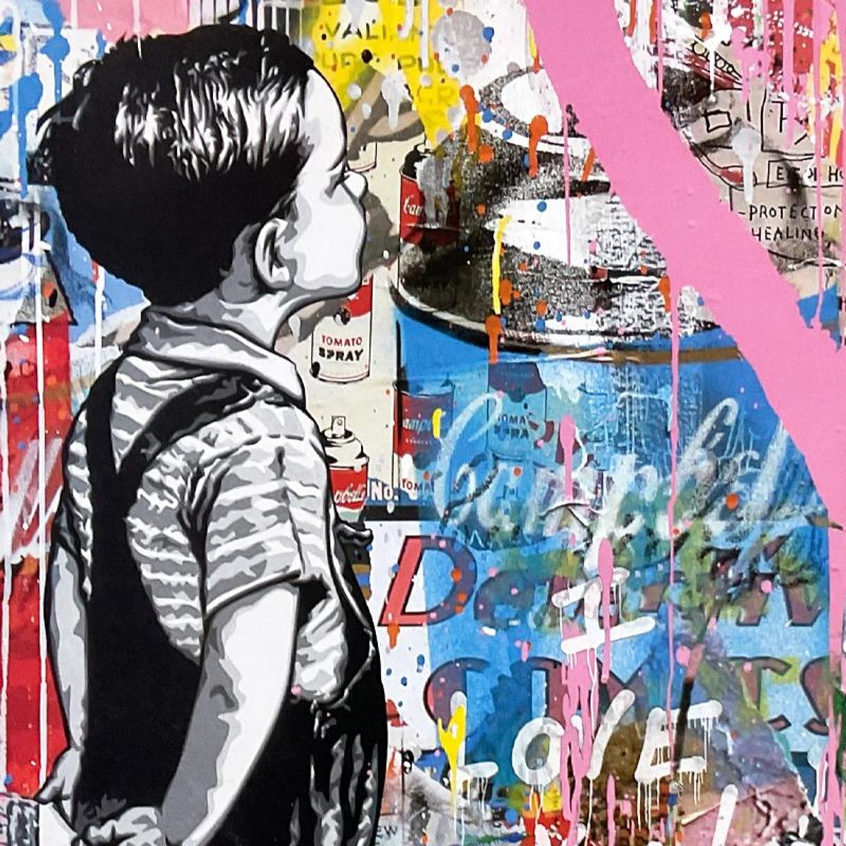 Mr. Brainwash, Custom Framed Plate Signed Offset Lithograph.