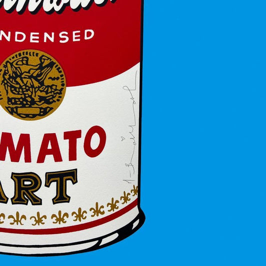 Mr. Brainwash, "Tomato Pop (Blue)" Framed Limited Edition Hand-Finished Silk Screen. Hand Signed and Certificate of Authenticity.